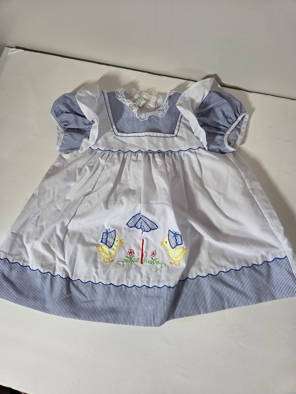 Vintage 80s/90s Cuties By Judy 18 Months Dress Embroidered Chick's